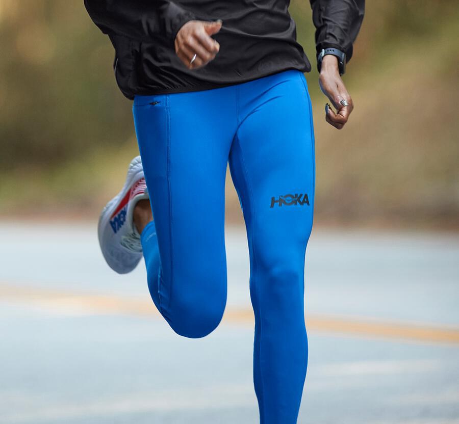 Hoka One One Womens Pants - Performance Crop Tight - Blue - SJOD14053
